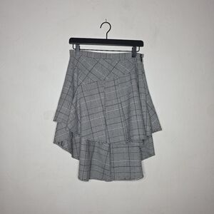 RtA‎ Keiba Glen Plaid High Low Ruffled Skirt Size 4 Nwt